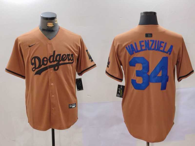 Men%27s Los Angeles Dodgers #34 Toro Valenzuela Olive Cool Base Limited Stitched Jersey